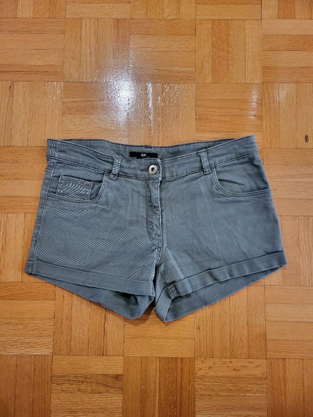 H&M Olive Green Denim Shorts